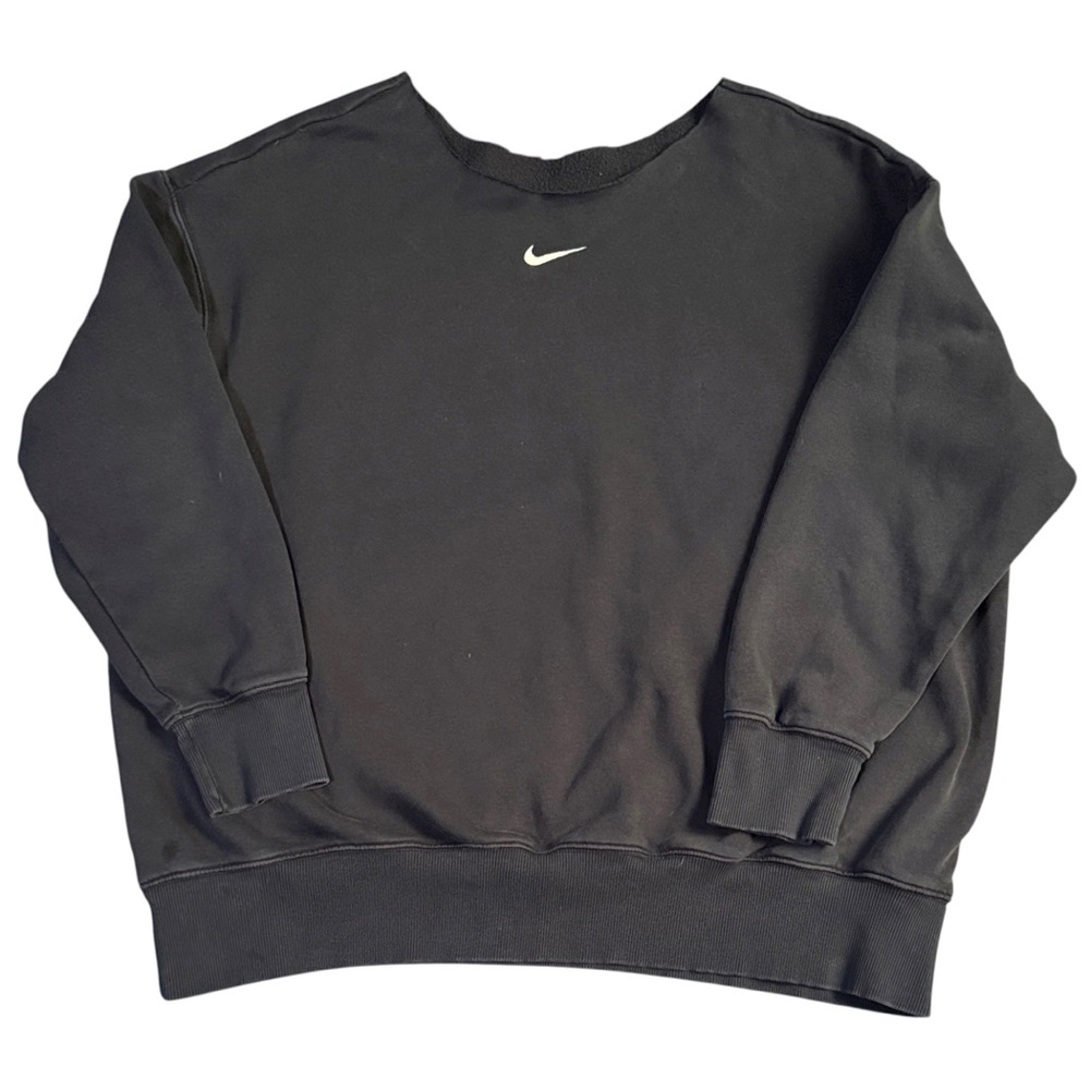 Vintage Y2K Nike Center Swoosh Distressed Swoop Neck Dance Sweatshirt Black XL